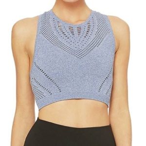 Alo Yoga Lark Crop Tank - Cobalt Heather Small